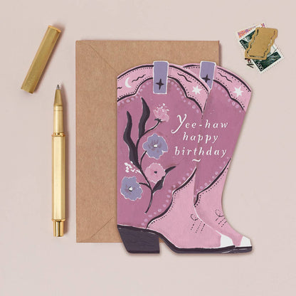Sister Paper Co. - Cowboy Boots Birthday Card | Cowgirl Birthday Card | Western