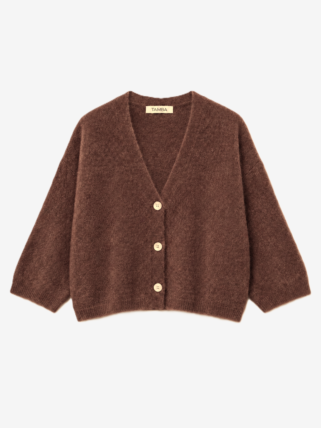 TAMBA - Baby alpaca cardigan with 4/5 sleeves