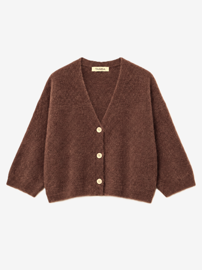TAMBA - Baby alpaca cardigan with 4/5 sleeves