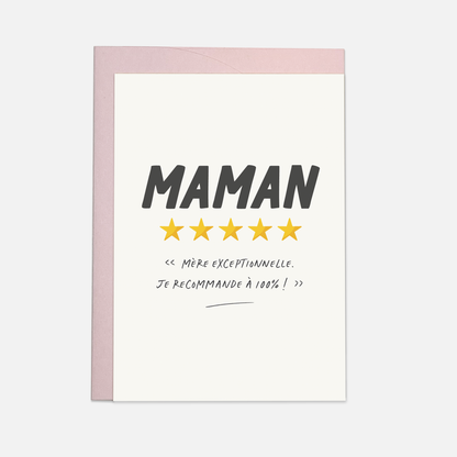 Kaart Blanche - Mom short review greeting card (also in FR)