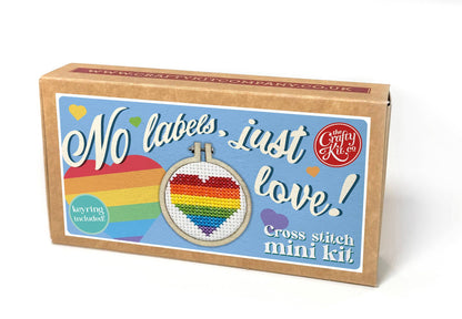 Mini Matchbox Kits - No Labels, Just Love Mini Matchbox Cross Stitch Kit