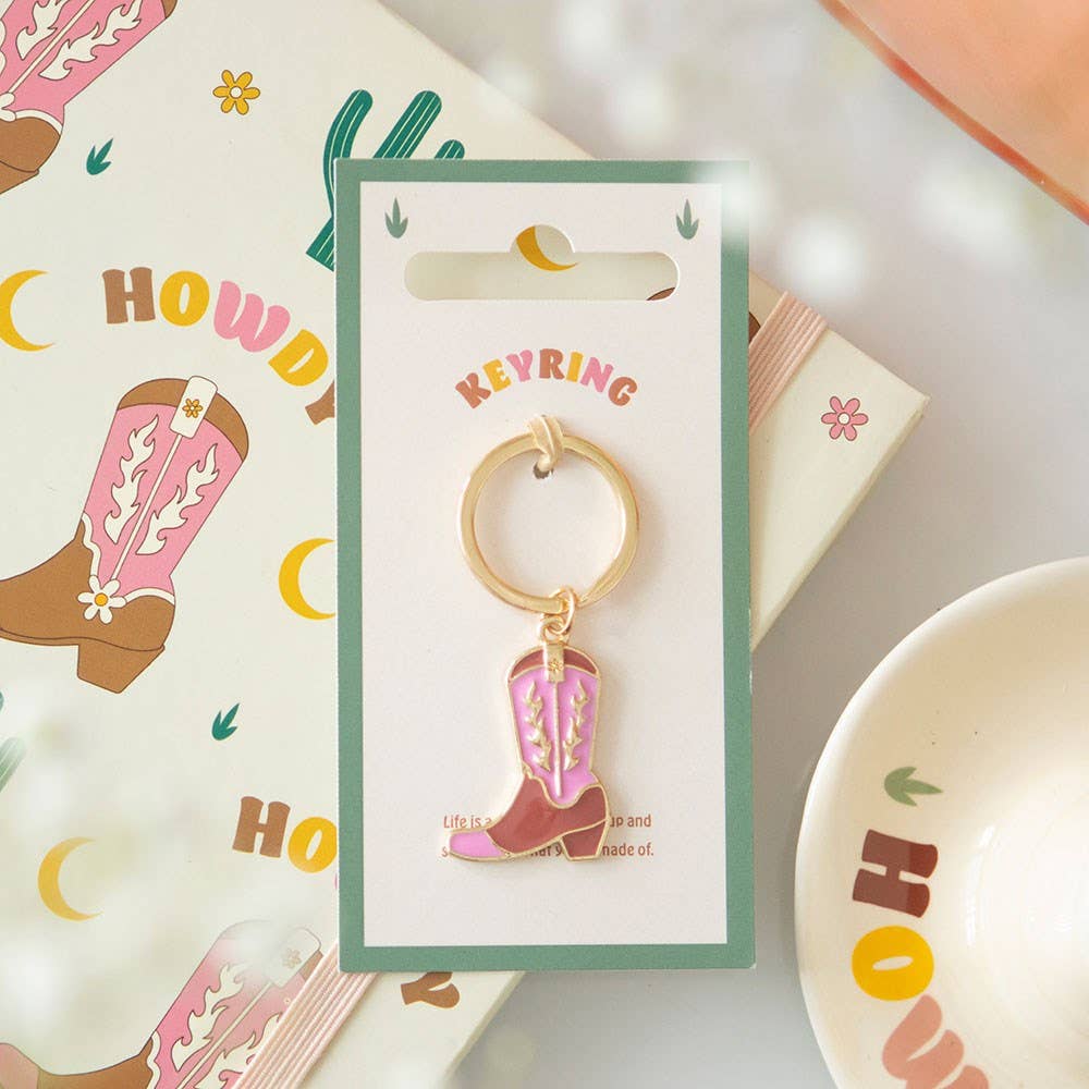 Something Different - Pink Cowboy Boot Keyring