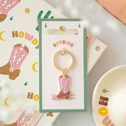 Something Different - Pink Cowboy Boot Keyring