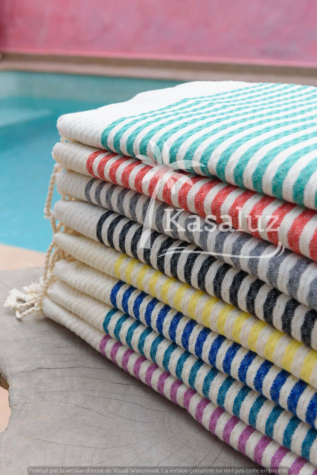 KASALUZ - Fouta Atlántico Mauve 100% cotton honeycomb