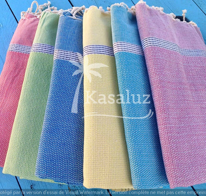 KASALUZ - Fouta Bohemia Green Bronze Honeycomb 100% Cotton