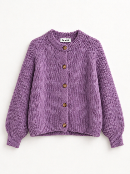 TAMBA - Mohair cardigan with button placket