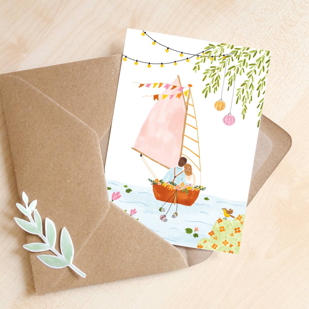 Studio Kuukeluus - Greeting Card Wedding Boat