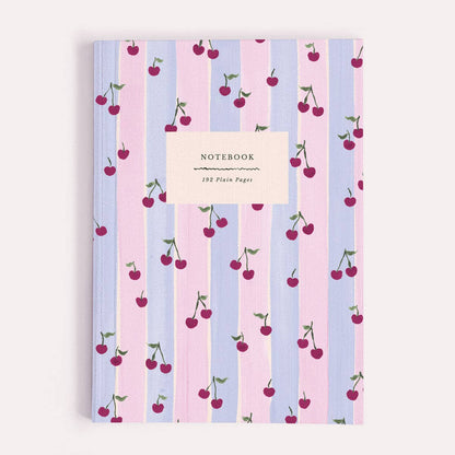 Sister Paper Co. - Cherries Notebook | Plain Page Journal | Blank Notebooks