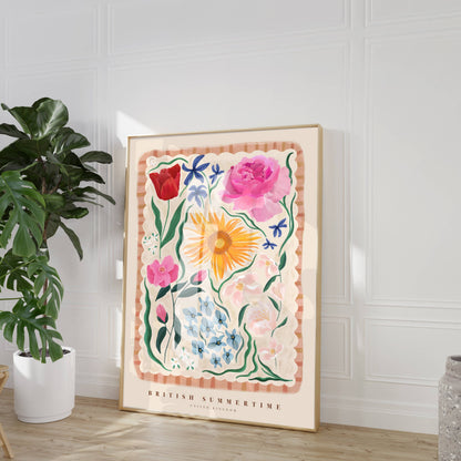 Kate Fox Design - British Summertime, Art Print, Colourful Art, Floral Art