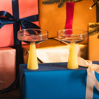 Brût Home and Glassware - Champagne Coupe Claude | set of 2 | blue/topaz