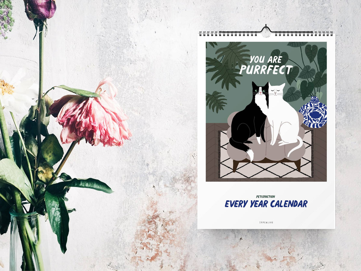 typealive - Wall calendar/Petisfaction “Cats” w/ envelope
