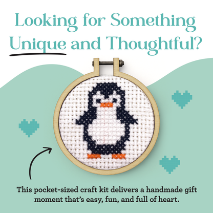 Mini Matchbox Kits - Waddle I Do Without You Mini Matchbox Cross Stitch Kit
