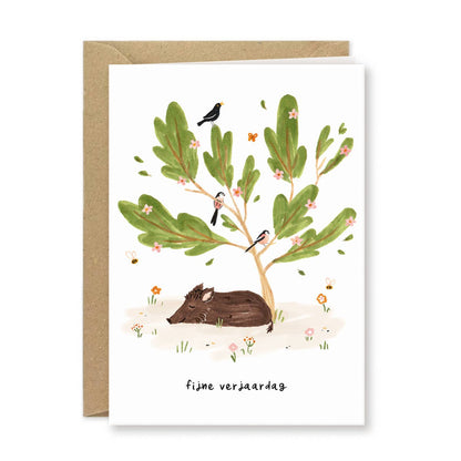Studio Kuukeluus - Wild Boar Birthday Card