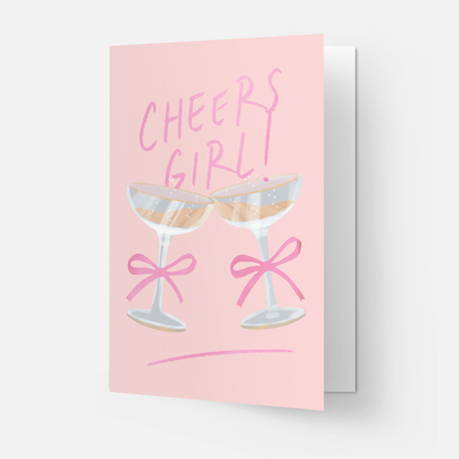 Kaart Blanche - Cheers girl greeting card (also in FR)