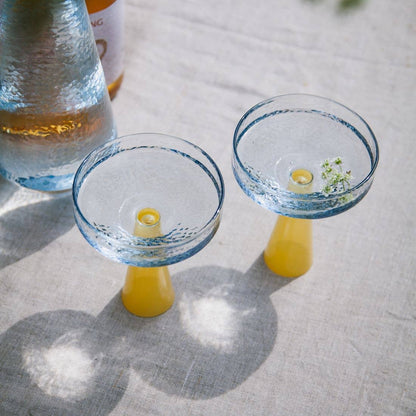 Brût Home and Glassware - Champagne Coupe Claude | set of 2 | blue/topaz