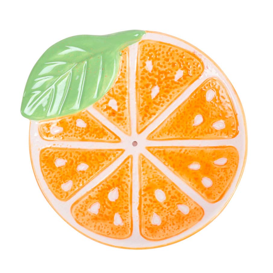 Something Different - Orange Slice Ceramic Incense Holder Plate