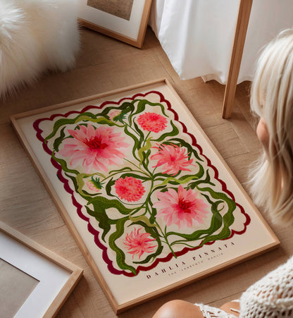 Kate Fox Design - The Dahlia, Art Print, Colourful Art, Fun Art, Home Decor