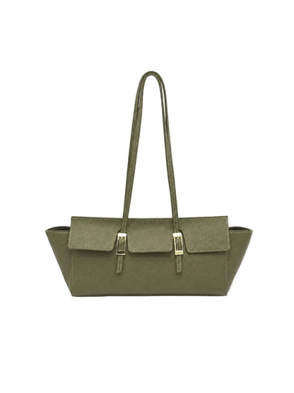 Suie Valentini srl - Women's Genuine Leather East-West Tote Bag with Double Buckle Detail, Made in Italy, art. 112791