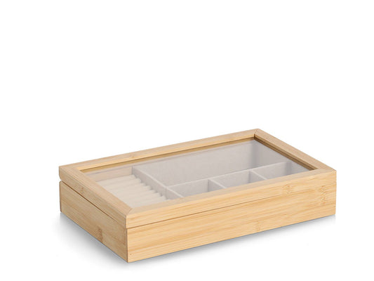 Zeller Present - Jewelry box, bamboo/MDF/glass FSC 100%