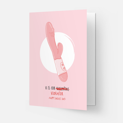 Kaart Blanche - V is for vibrator greeting card