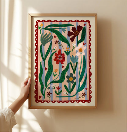 Kate Fox Design - Boho Flower Kids, Kids Art Prints, Kids Art Print, 