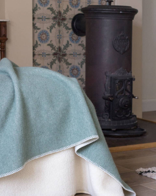 MoST - Wool bed Blanket COOL MINT - single 